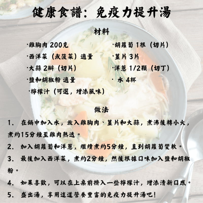 預防流感的免疫力提升食譜